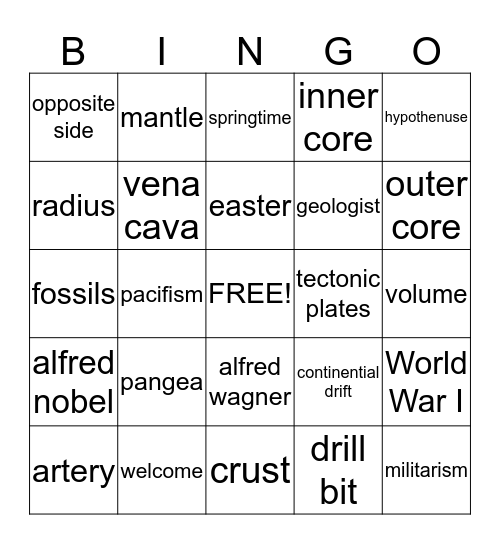 Lessons of the Week Bingo Card