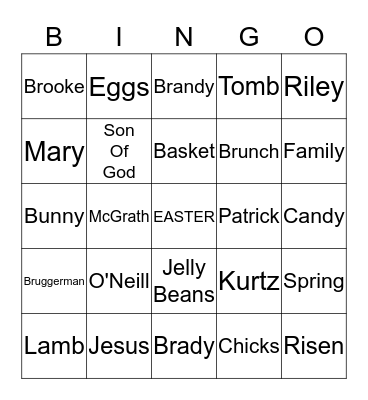 EASTER BINGO Card
