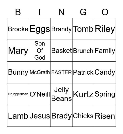 EASTER BINGO Card