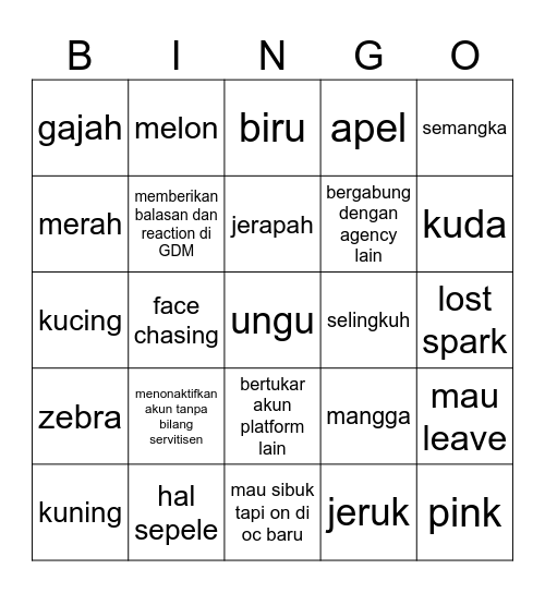 RERE BINGO Card