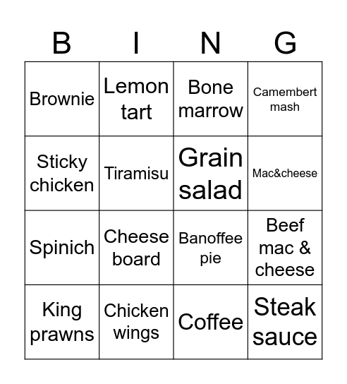 M & C Bingo Card