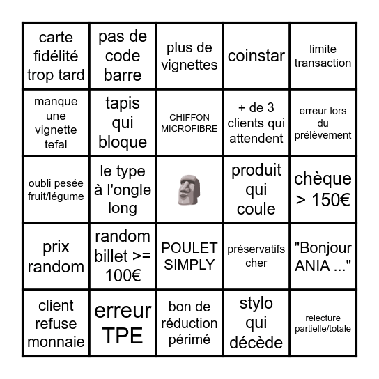 CARREFOUR BINGO Card