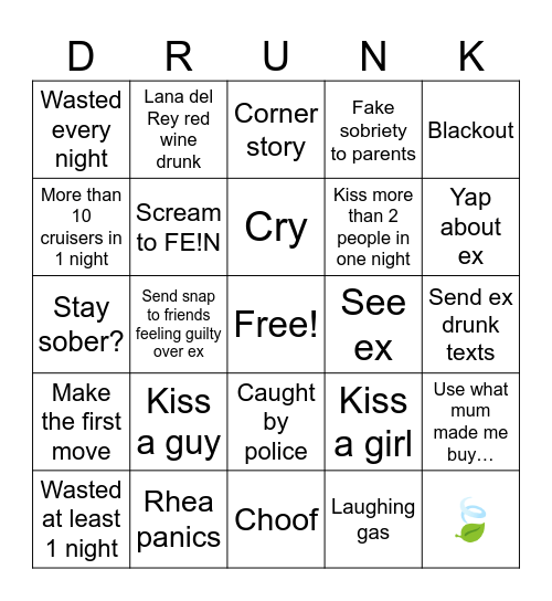 leavers 2024 Bingo Card