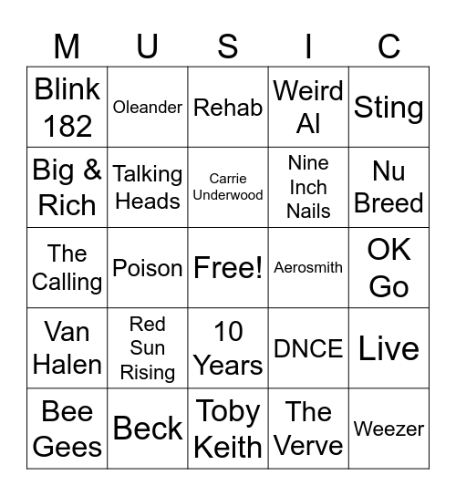 Music_11162024 Bingo Card