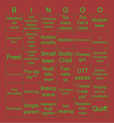 Bad Christmas movie bingo Card