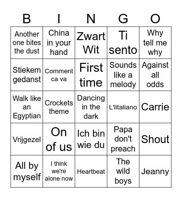 GELE STRIKJES BINGO Card