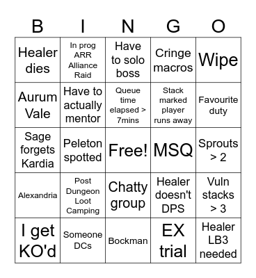Mentor Roulette Bingo Card