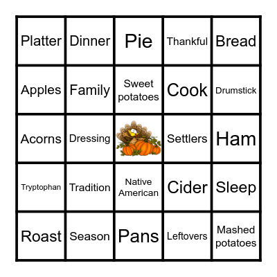 Lena’s Thanksgiving Bingo Card