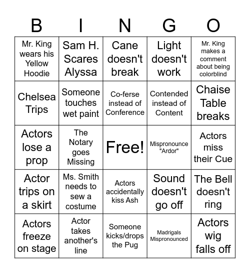 Learned Ladies Bingo Card