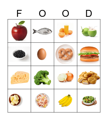 FOOD BINGO Card