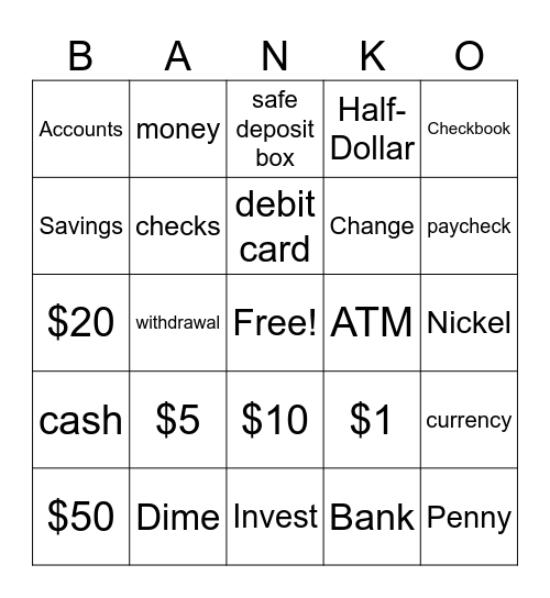 BANKO Bingo Card