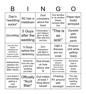 Wedding Bingo Card