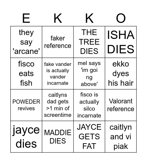 justines HOT TAKES Bingo Card