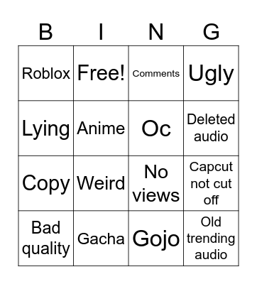 Layaan Bingo Card