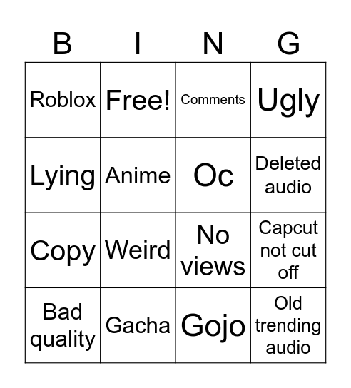 Layaan Bingo Card