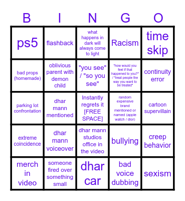Dhar Mann Bingo v3 Bingo Card