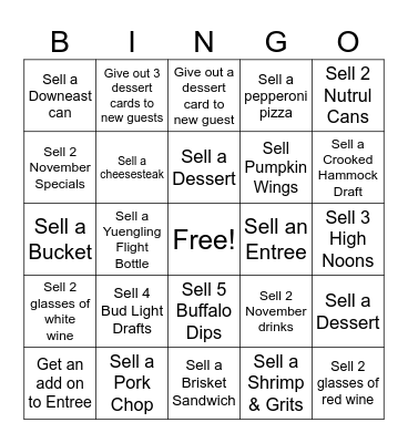 Birdies Bingo Card
