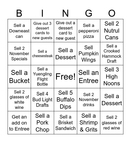 Birdies Bingo Card