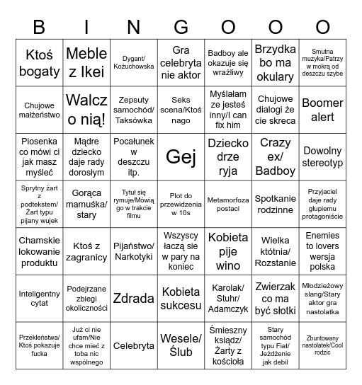 Polskie komedie (romantyczne) Bingo Card