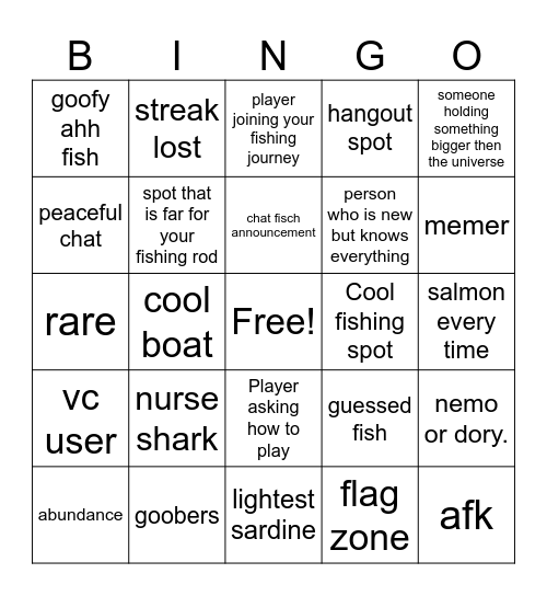 Fisch bingo Card