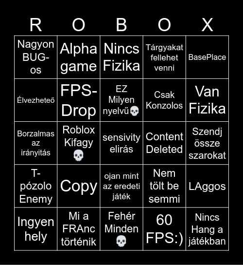 Ratyi Roblox Hello neighbor alpha 2 Bingo Card