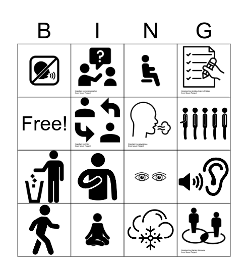 Expected Behavior Bingo Card