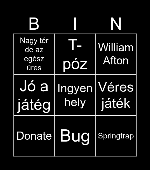 Springlock Bingo Card