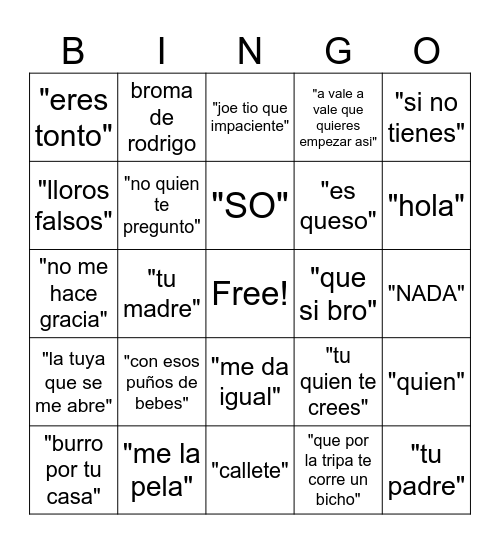 angel Bingo Card