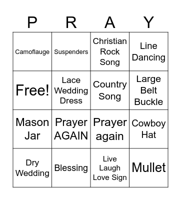 Wedding Bingo Card