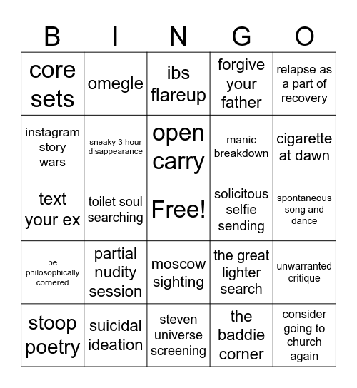 Studio 2024 Bingo Card