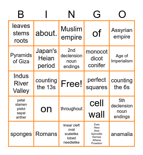 Cycle 1 Foundations Bingo Card