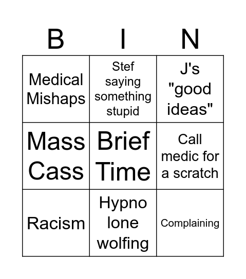 EAC Bingo Card