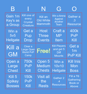 We Roaming Bingo Card
