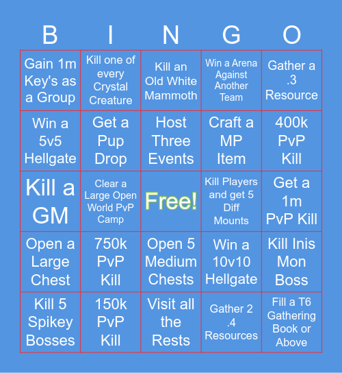 We Roaming Bingo Card