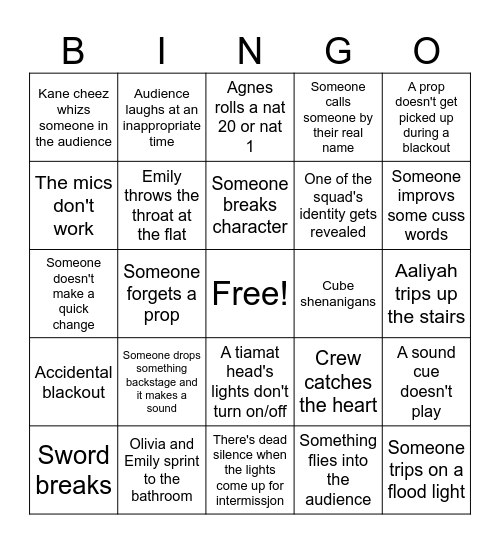 SKM Bingo Card