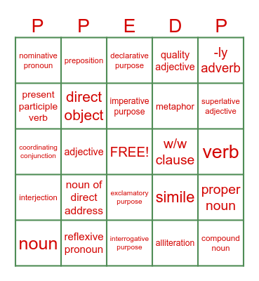 Christmas BINGO Card