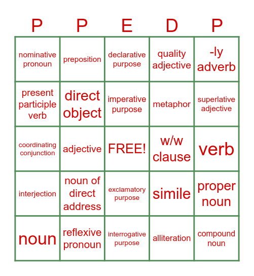 Christmas BINGO Card