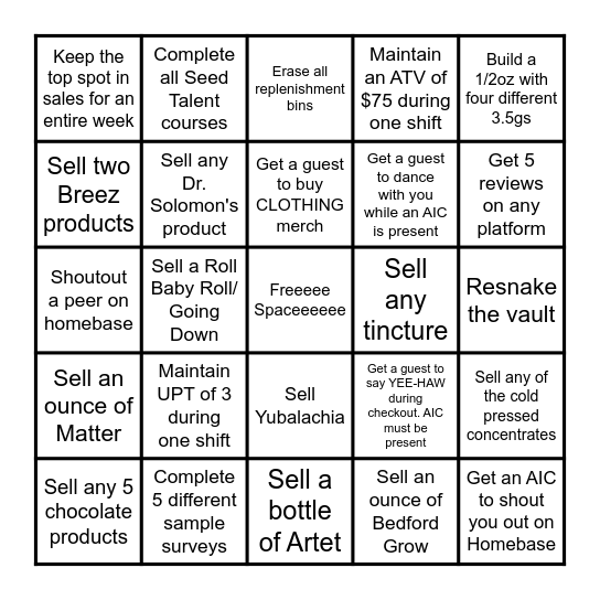 Bingo Buds Bingo Card