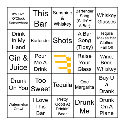 Bar Bingo Card