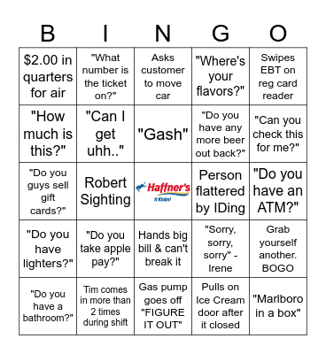 Customer Bingo Card