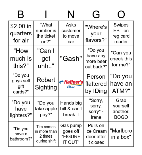 Customer Bingo Card