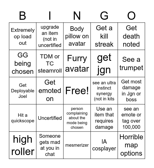 IA bingo Card