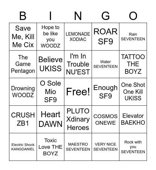 jae's bingo Card