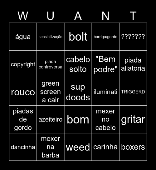 WUANT BINGO Card