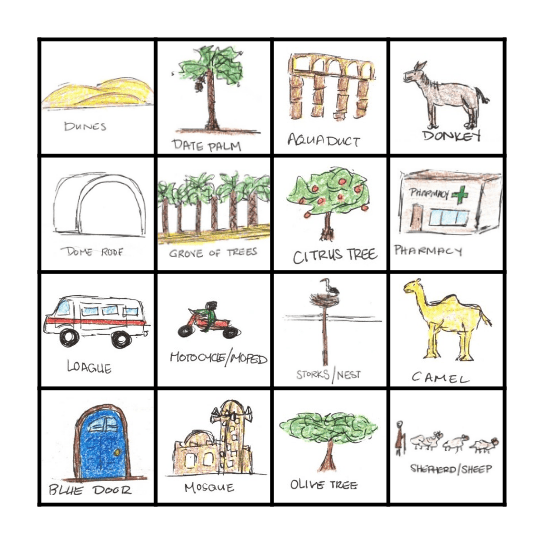 North Africa Travel Bingo Card