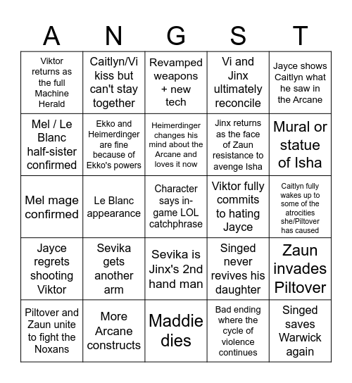 Sad Gay Show Final Episodes Bingo Card