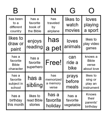 Find someone who... Bingo Card