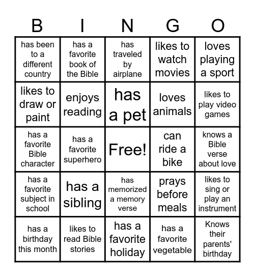 Find someone who... Bingo Card