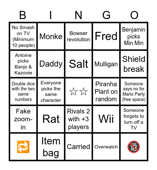 OGRE bingo 19/11/24 Bingo Card