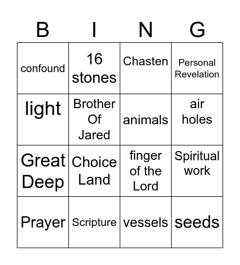 Ether Bingo Card